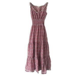 Max Studio Sleeveless Printed Hearts Ruffle Dress Size Small